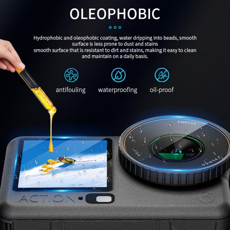 Protector de lente STARTRC 3 en 1 para pantalla frontal y trasera, láminas de vidrio templado., For DJI Osmo Action 6