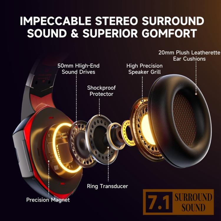 Auriculares para juegos con cable KOTION EACH G2000 con luz LED