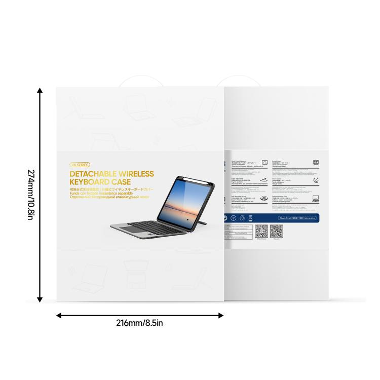Funda para tablet y teclado inalámbrico multifuncional desmontable DUX DUCIS Serie VK, For iPad 2025 / 2022, For iPad Air 11 2024 / 2025 / Air 4 / 5, For iPad Pro 11 2024, For iPad Pro 11 2020 / 2021 / 2022