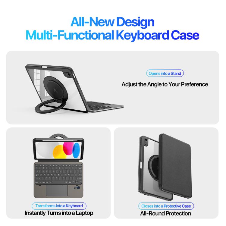 Funda para tablet y teclado inalámbrico multifuncional desmontable DUX DUCIS Serie VK, For iPad 2025 / 2022, For iPad Air 11 2024 / 2025 / Air 4 / 5, For iPad Pro 11 2024, For iPad Pro 11 2020 / 2021 / 2022