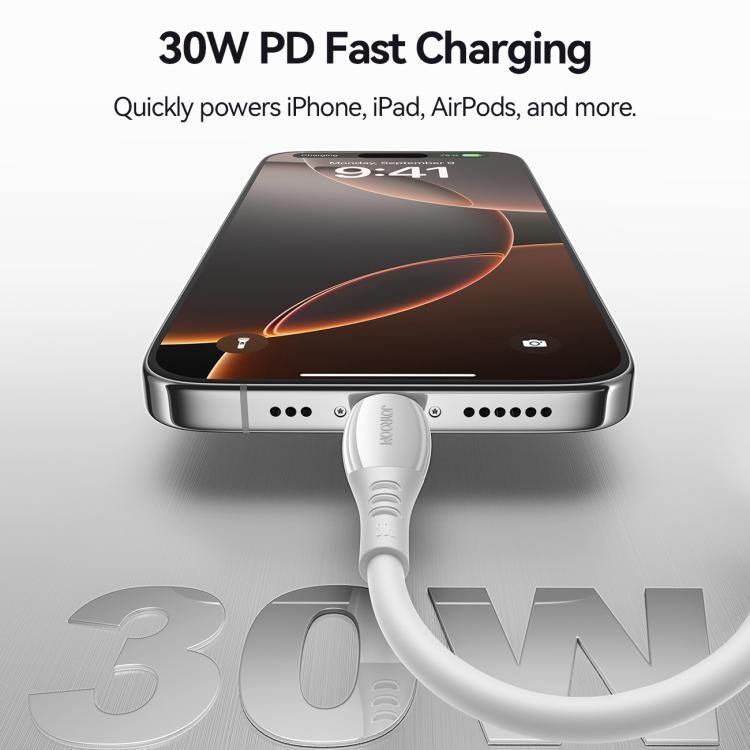 Cable de datos de carga rápida JOYROOM S-A59 Vibrant Series de 30 W, de USB-C a 8 pines, 1.2m