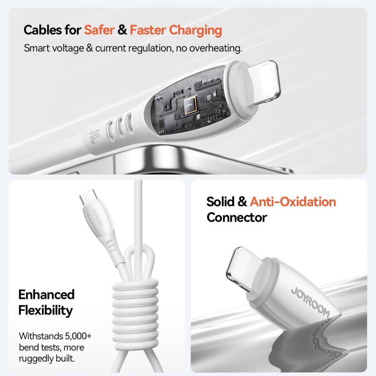 Cable de datos de carga rápida JOYROOM S-A59 Vibrant Series de 30 W, de USB-C a 8 pines, 1.2m
