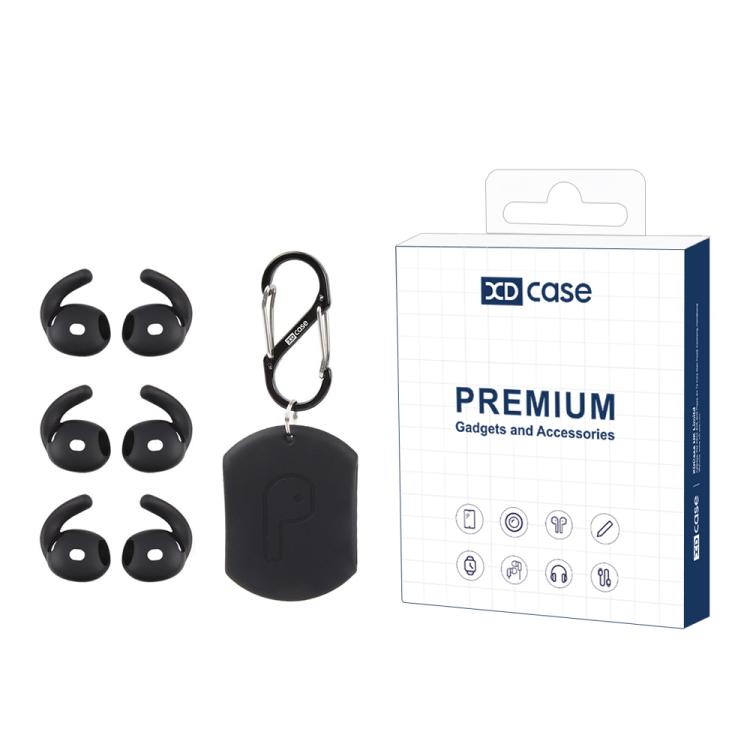XDcase - 3 pares de protectores auditivos deportivos de silicona antideslizantes con estuche y mosquetón, For AirPods 4