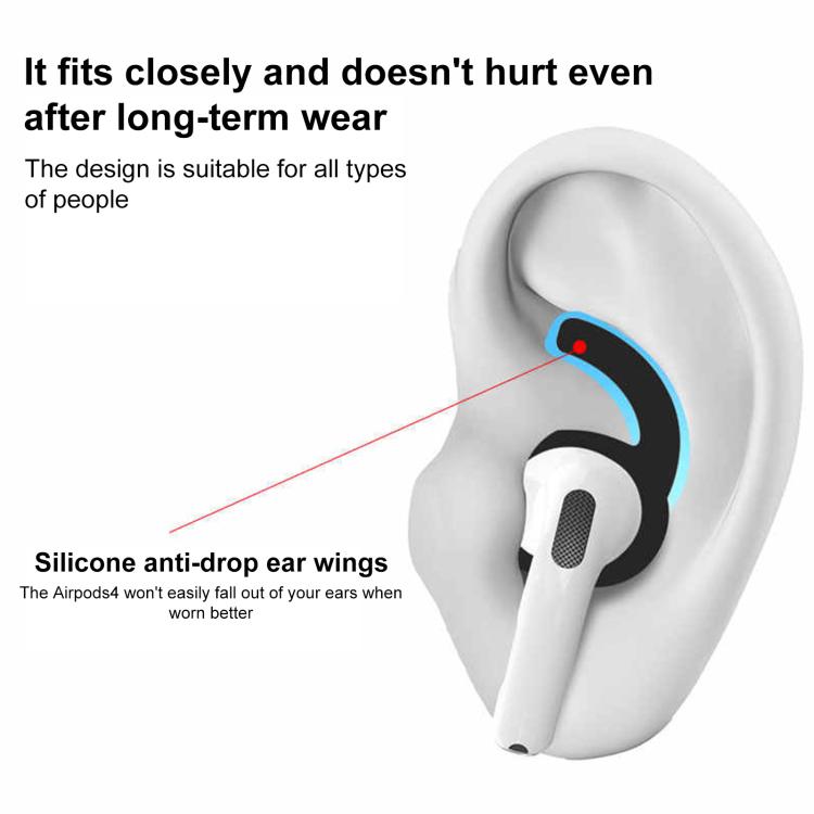 XDcase - 3 pares de protectores auditivos deportivos de silicona antideslizantes con estuche y mosquetón, For AirPods 4