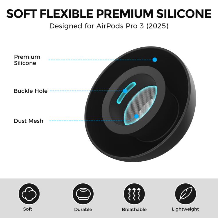 XDcase - 4 pares de almohadillas de silicona de repuesto para auriculares con kit de almacenamiento y limpieza., For AirPods Pro 3