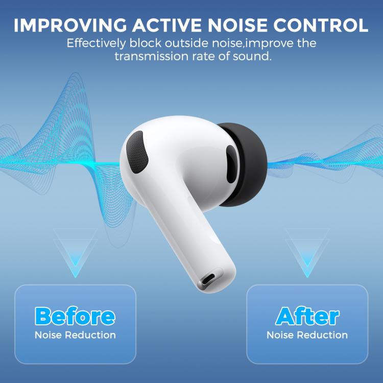 XDcase - 4 pares de almohadillas de silicona de repuesto para auriculares con kit de almacenamiento y limpieza., For AirPods Pro 3