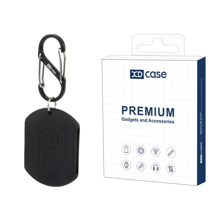 Estuche de almacenamiento de silicona XDcase para auriculares con almohadillas y mosquetón.