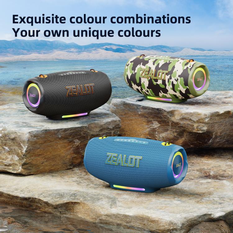 Altavoz Bluetooth portátil Zealot S127 de 100 W para exteriores, de colores vibrantes.
