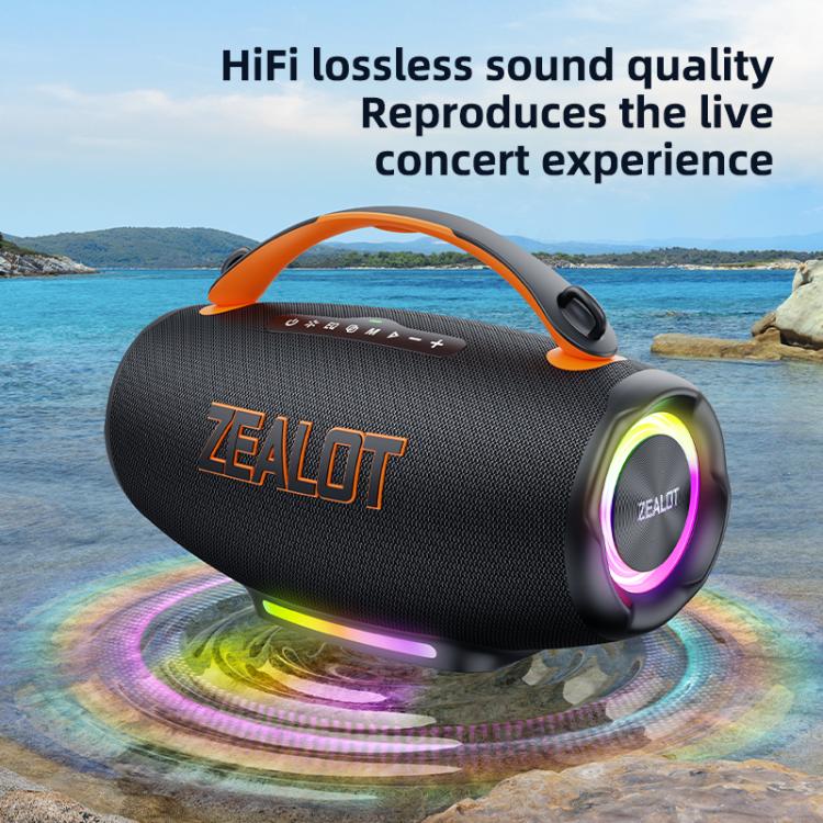 Altavoz Bluetooth portátil Zealot S167 de 100 W con iluminación RGB para exteriores.