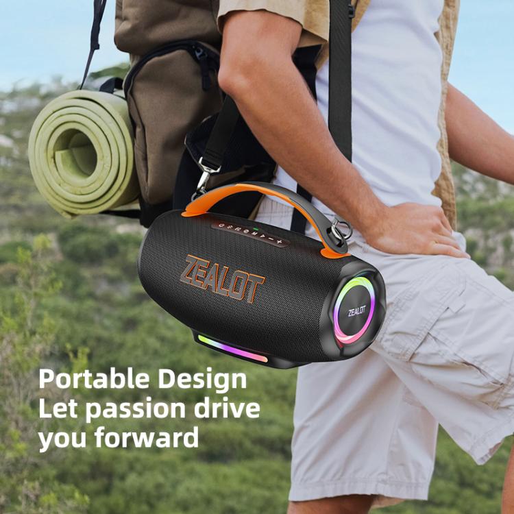 Altavoz Bluetooth portátil Zealot S167 de 100 W con iluminación RGB para exteriores.