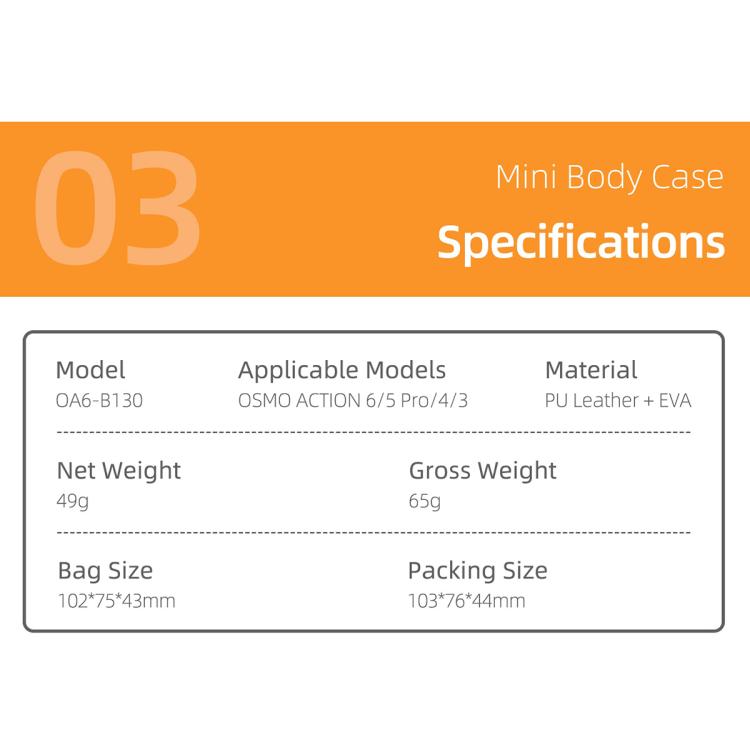 Caja de almacenamiento portátil Sunnylife para DJI Osmo Action 6 / 5 Pro / 4 / 3, Mini Body Bag, Standard Combo Bag, Adventure Combo Bag