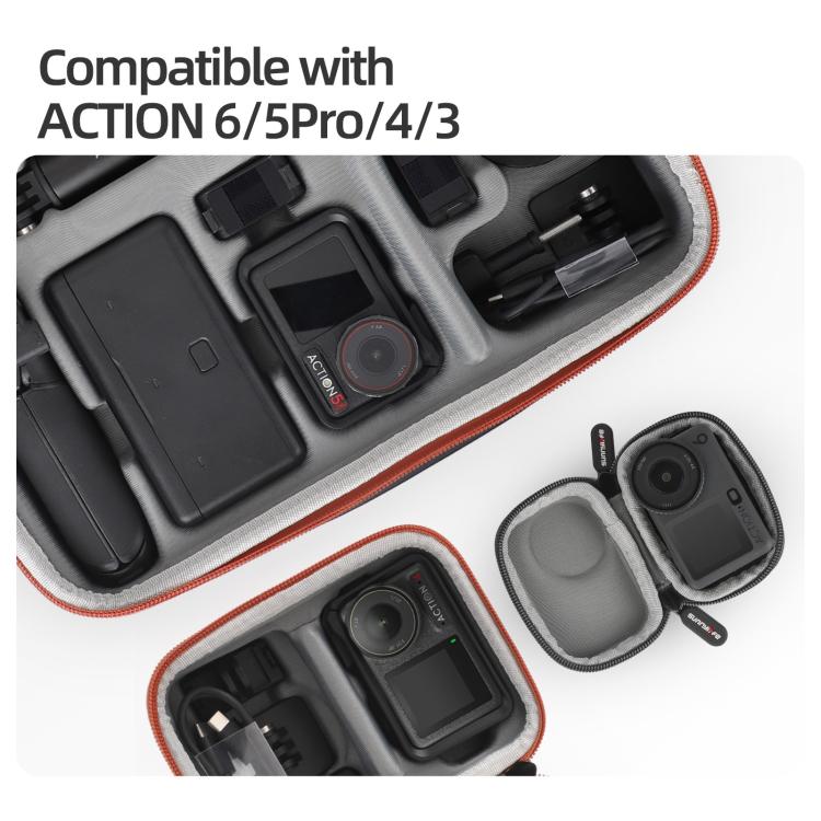 Caja de almacenamiento portátil Sunnylife para DJI Osmo Action 6 / 5 Pro / 4 / 3, Mini Body Bag, Standard Combo Bag, Adventure Combo Bag