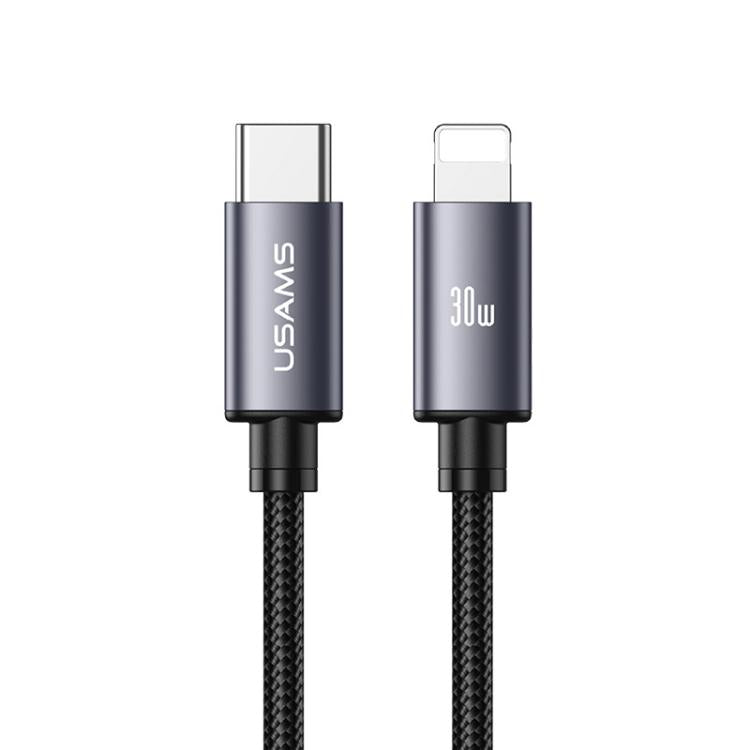Cable de datos de carga rápida USAMS SJ770 U91 de 30 W, tipo C a 8 pines, aleación de aluminio, longitud: 1 m, SJ770