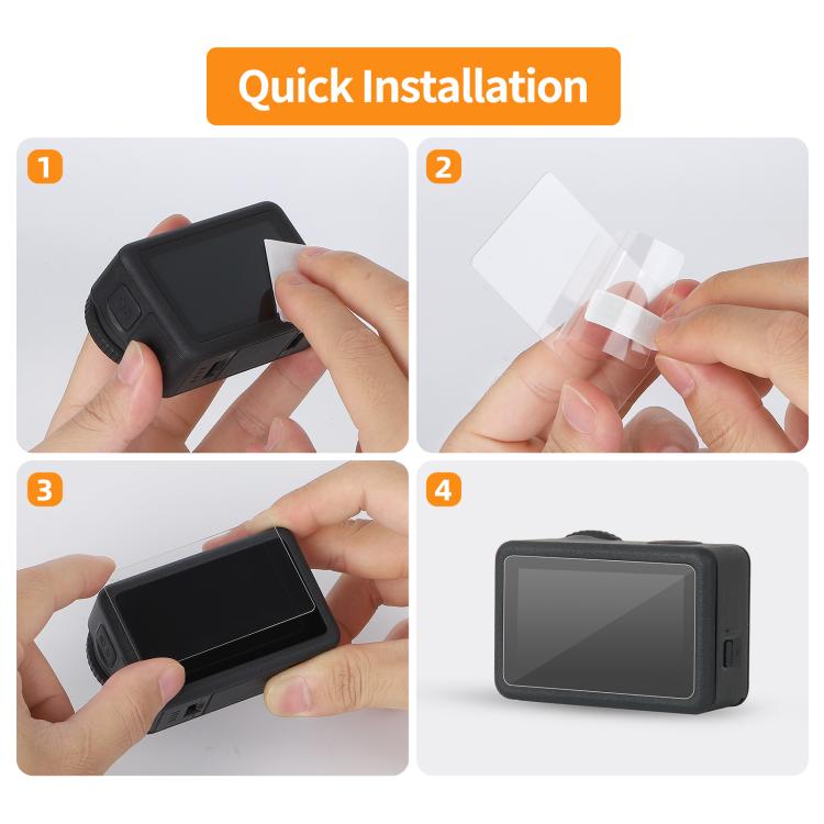 Protector de pantalla de vidrio templado Sunnylife para DJI Osmo Action 6, 1 Set, 2 Sets