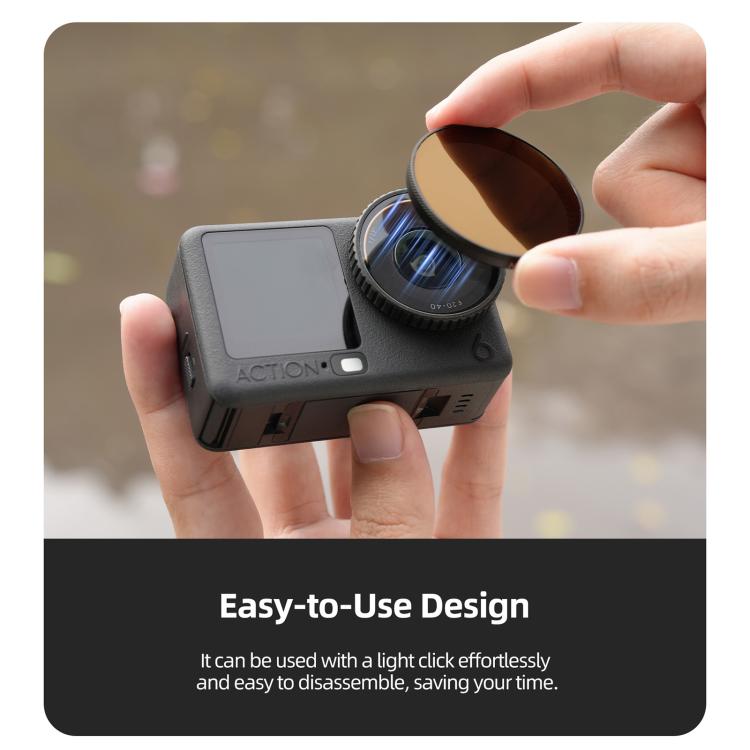 Para filtro de lente de cámara DJI Osmo Action 6 Sunnylife, Black Mist 1/4, CPL, MCUV, ND8, ND16, ND32, ND64, NIGHT, 3 in 1 Light Shadow, 4 in 1 Mixed Filter, 4 in 1 ND, 6 in 1 Mixed Filter, 8 in 1 Mixed Filter