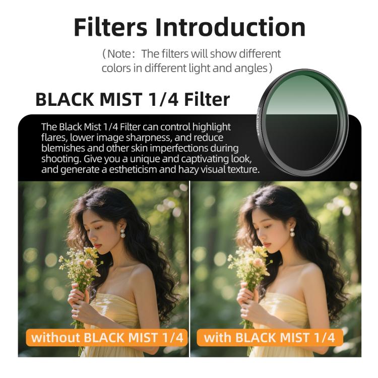Para filtro de lente de cámara DJI Osmo Action 6 Sunnylife, Black Mist 1/4, CPL, MCUV, ND8, ND16, ND32, ND64, NIGHT, 3 in 1 Light Shadow, 4 in 1 Mixed Filter, 4 in 1 ND, 6 in 1 Mixed Filter, 8 in 1 Mixed Filter