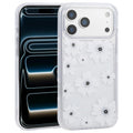 Funda para teléfono pequeña transparente con purpurina floral de DFANS DESIGN, For iPhone 17 Pro Max