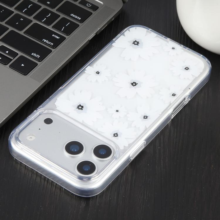 Funda para teléfono pequeña transparente con purpurina floral de DFANS DESIGN, For iPhone 17 Pro Max