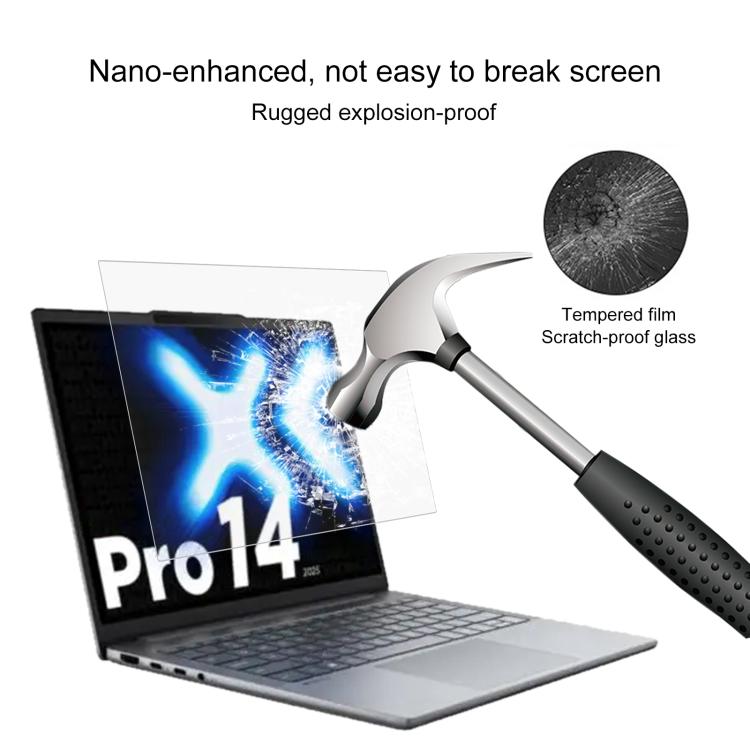 2 láminas de vidrio templado con protección contra la luz azul y privacidad 9H, For Lenovo XiaoXin Pro 14 2025
