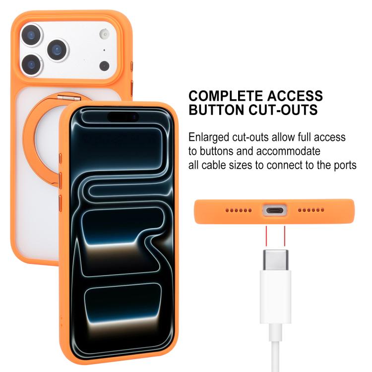 Funda para teléfono GEBEI Jazz Series con soporte giratorio de 360 grados, tacto suave y acabado mate, compatible con MagSafe., For iPhone 17 Pro Max, For iPhone 17 Pro