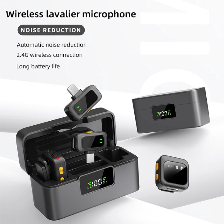 Micrófono inalámbrico de solapa 2 en 1 Q18, Type-C Plug, 8 Pin Plug