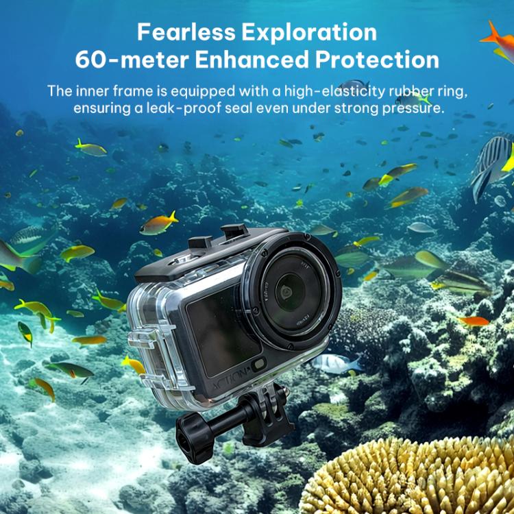 Carcasa de buceo sellada e impermeable para inmersión de 60 m, For DJI Osmo Action 6 60m Underwater