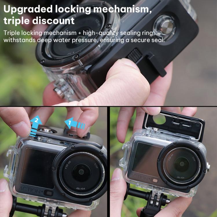 Carcasa de buceo sellada e impermeable para inmersión de 60 m, For DJI Osmo Action 6 60m Underwater