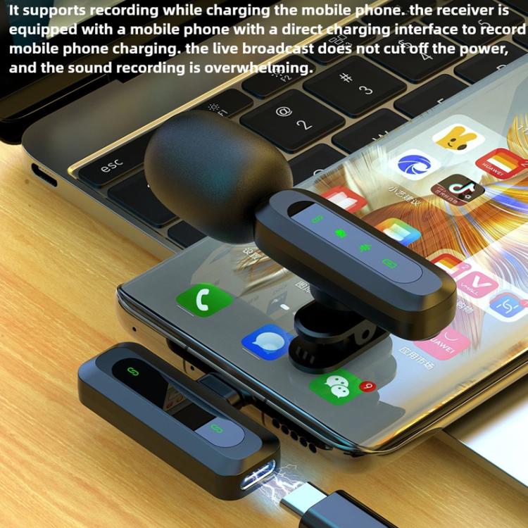 Micrófono inalámbrico de solapa J3 2 en 1 con reducción de ruido. Mini micrófono., 2 Mics + Type-C Plug, 2 Mics + 8 Pin Plug