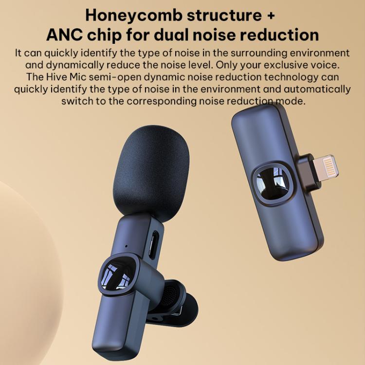 Micrófono inalámbrico de solapa J1 con reducción de ruido. Mini micrófono., 1 Mic + Type-C Plug, 1 Mic + 8 Pin Plug