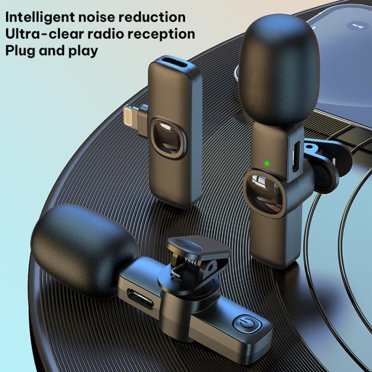 Micrófono inalámbrico de solapa J1 con reducción de ruido. Mini micrófono., 1 Mic + Type-C Plug, 1 Mic + 8 Pin Plug