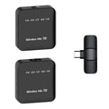 Micrófono inalámbrico de solapa cuadrado 2 en 1 K63 para grabación de audio en directo, 2 Mics + Type-C Plug, 2 Mics + 8 Pin Plug