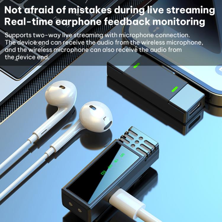 Micrófono inalámbrico de solapa mini J68 para grabación de audio en directo., 1 Mic + Type-C Plug, 1 Mic + 8 Pin Plug, 1 Mic + Type-C / 8 Pin Plug