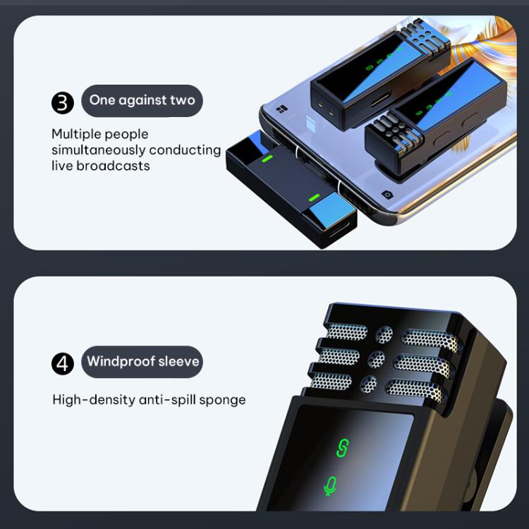 Micrófono inalámbrico de solapa mini J68 para grabación de audio en directo., 1 Mic + Type-C Plug, 1 Mic + 8 Pin Plug, 1 Mic + Type-C / 8 Pin Plug