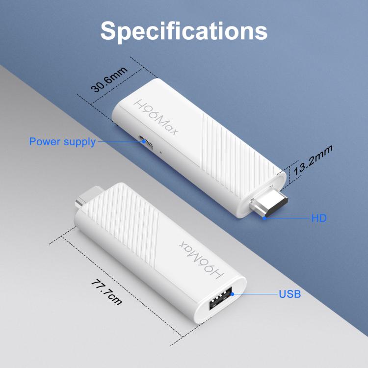 H96 Max H313 Android 14 Mini HD TV Stick con control remoto, ARM Cortex-A53 Quad Core, 2GB+16GB, 2GB+8GB