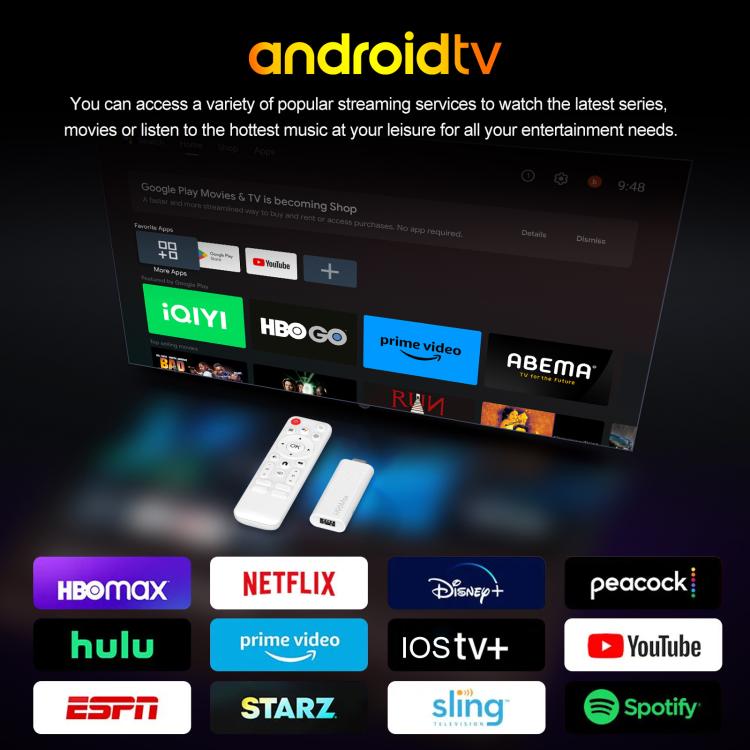 H96 Max H313 Android 14 Mini HD TV Stick con control remoto, ARM Cortex-A53 Quad Core, 2GB+16GB, 2GB+8GB