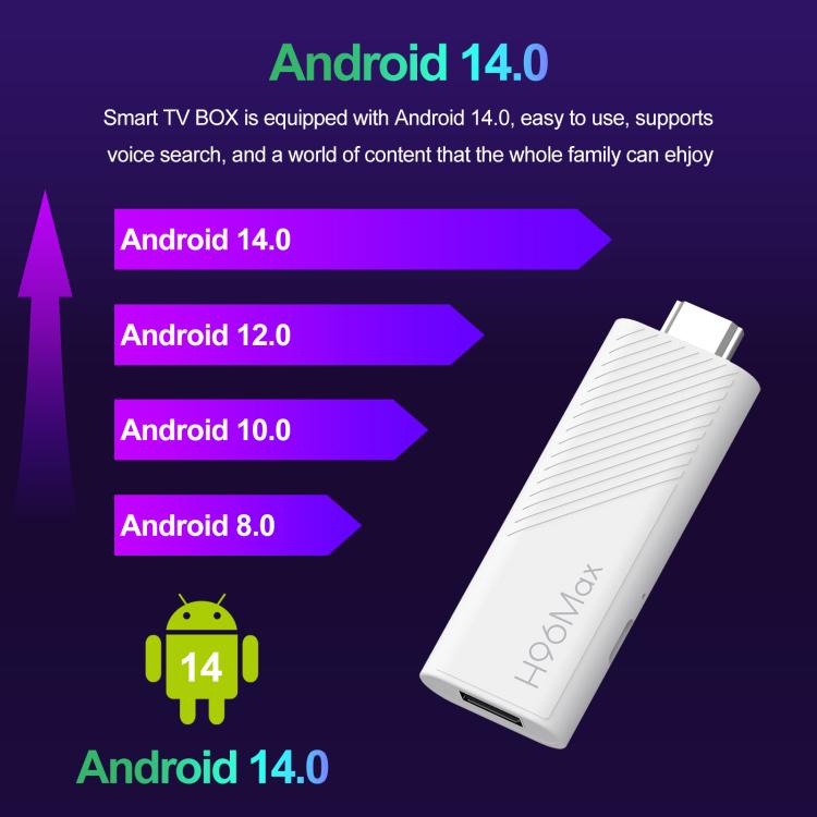 H96 Max H313 Android 14 Mini HD TV Stick con control remoto, ARM Cortex-A53 Quad Core, 2GB+16GB, 2GB+8GB