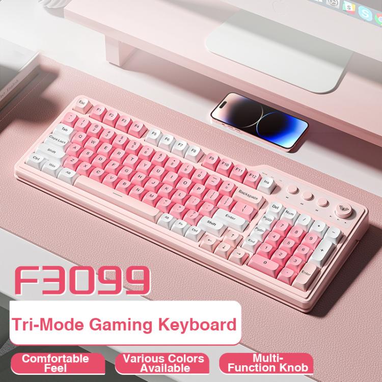 Teclado para juegos AULA F3099 de 99 teclas con iluminación RGB y tres modos.