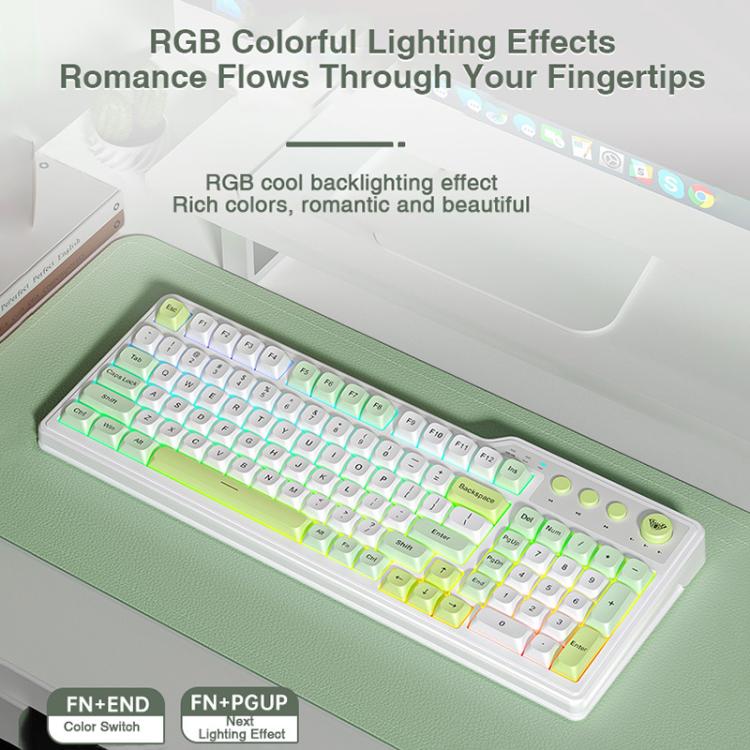 Teclado para juegos AULA F3099 de 99 teclas con iluminación RGB y tres modos.