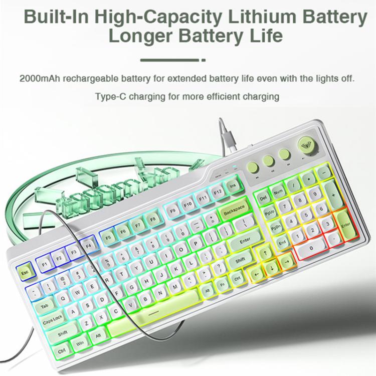 Teclado para juegos AULA F3099 de 99 teclas con iluminación RGB y tres modos.