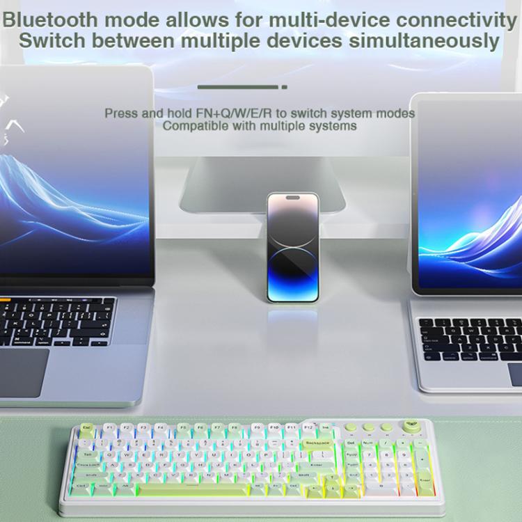 Teclado para juegos AULA F3099 de 99 teclas con iluminación RGB y tres modos.