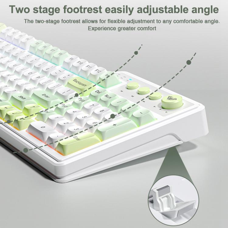 Teclado para juegos AULA F3099 de 99 teclas con iluminación RGB y tres modos.
