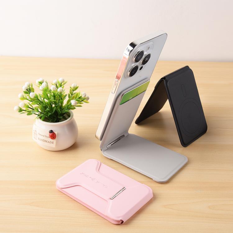 Soporte magnético para teléfono con bisagra en forma de I y tarjetero, con diseño personalizable "Haz lo que quieras".