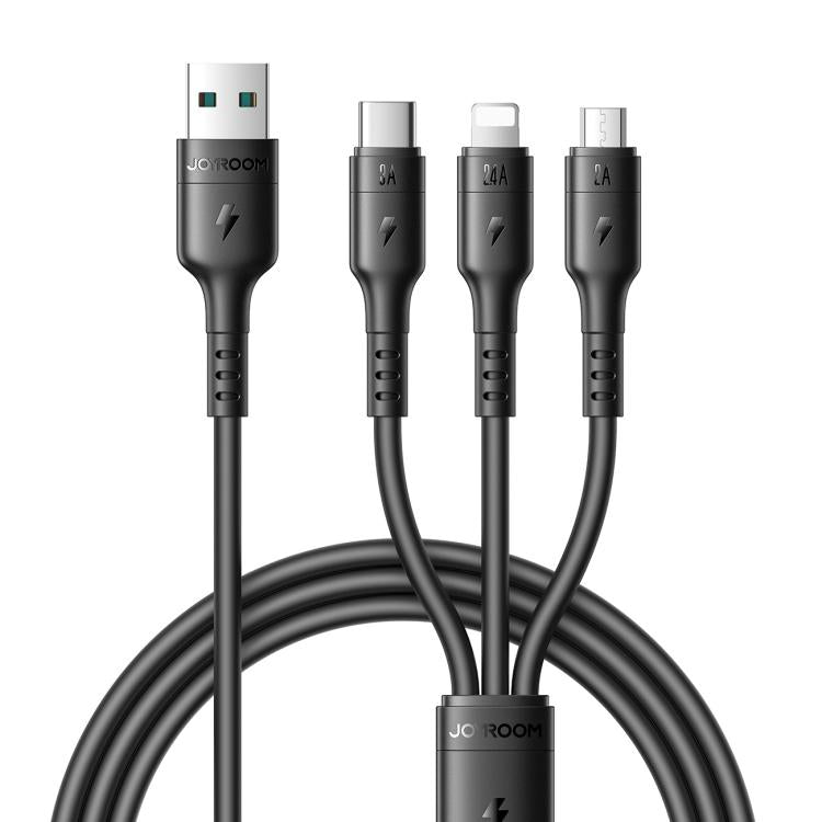 Cable de carga 3 en 1 USB a 8 pines + USB-C / Tipo-C, Micro USB de la serie JOYROOM A61 OmniGo (3,5 A), 1.2m