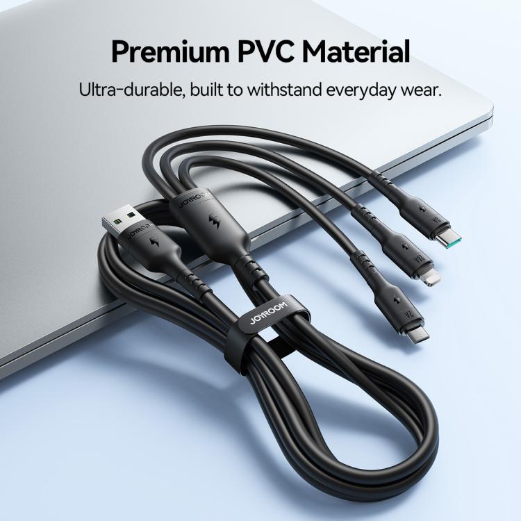 Cable de carga 3 en 1 USB a 8 pines + USB-C / Tipo-C, Micro USB de la serie JOYROOM A61 OmniGo (3,5 A), 1.2m