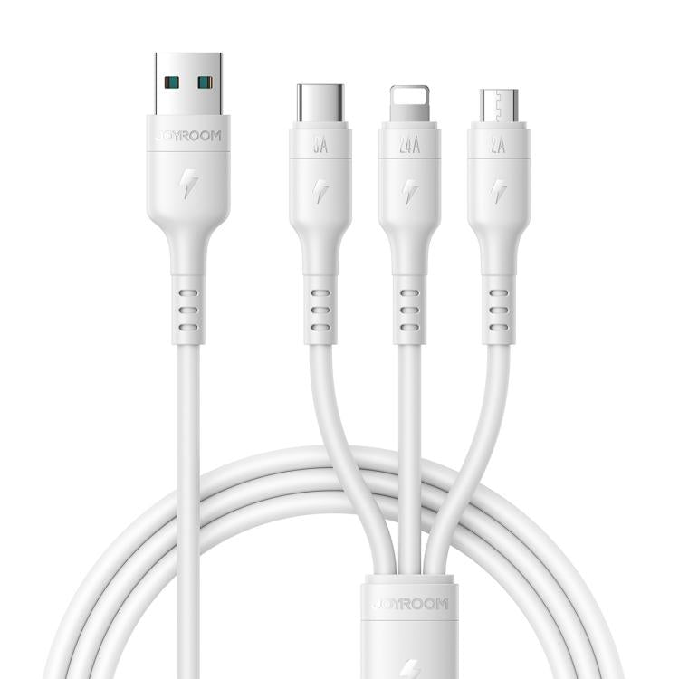 Cable de carga 3 en 1 USB a 8 pines + USB-C / Tipo-C, Micro USB de la serie JOYROOM A61 OmniGo (3,5 A), 1.2m