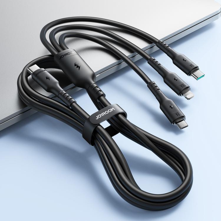 Cable de carga 3 en 1 USB-C/Tipo-C a 8 pines + USB-C/Tipo-C y Micro USB para JOYROOM A61 OmniGo Series de 3,5 A, 1.2m