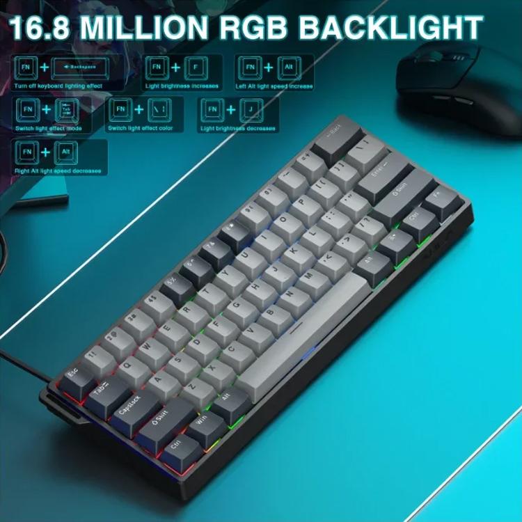 Teclado con cable RGB AULA WIN60HE Pro Edition de 60 teclas