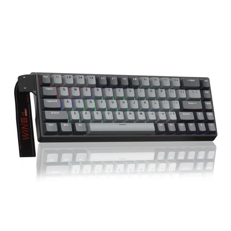 Teclado con cable RGB AULA WIN68HE Pro de 68 teclas, WIN68HE Dark Grey+Light Grey Shaped Magnetic Axis