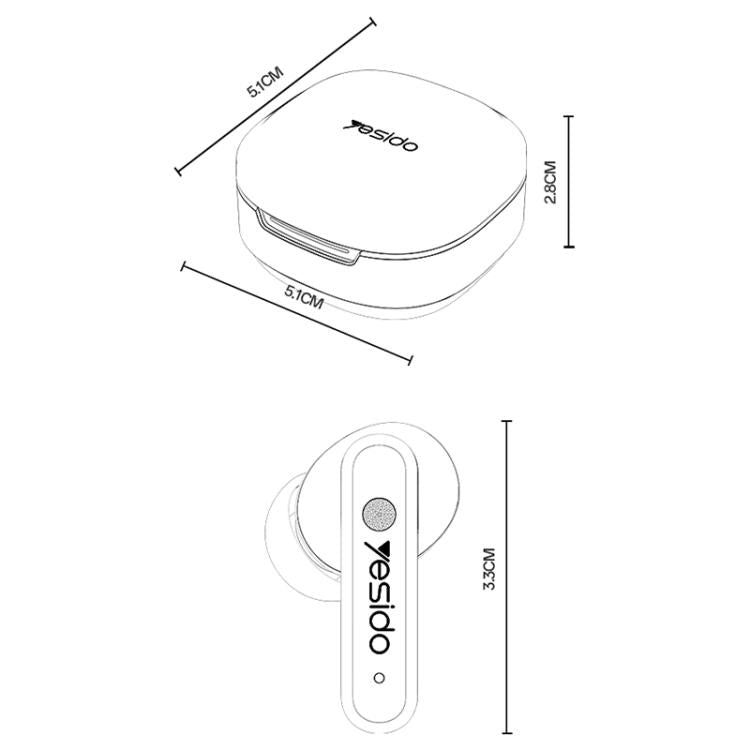 Auriculares inalámbricos Bluetooth Yesido TWS37 con cancelación activa de ruido (ANC/ENC)., TWS37