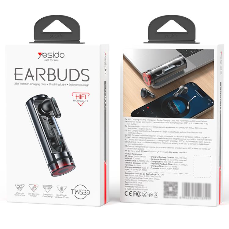 Auriculares inalámbricos Bluetooth Yesido TWS39 TWS, TWS39